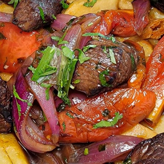 Peruvian Lomo Saltado.